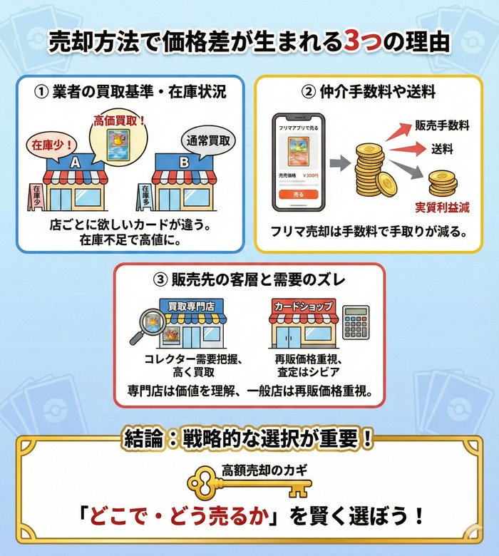 売却方法によって価格差が生まれる理由